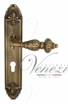 Ручка дверная на планке под цилиндр Venezia Lucrecia CYL PL90 матовая бронза