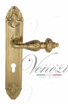 Ручка дверная на планке под цилиндр Venezia Lucrecia CYL PL90 полированная латунь