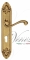 Ручка дверная на планке под цилиндр Venezia Vivaldi CYL PL90 французское золото + коричневый