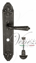 Ручка дверная на планке с фиксатором Venezia Vignole WC-2 PL90 античное серебро