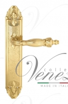 Ручка дверная на планке проходная Venezia Olimpo PL90 полированная латунь