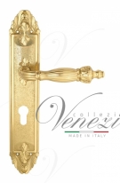Ручка дверная на планке под цилиндр Venezia Olimpo CYL PL90 полированная латунь