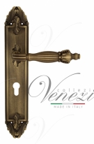 Ручка дверная на планке под цилиндр Venezia Olimpo CYL PL90 матовая бронза