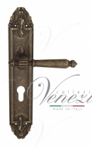 Ручка дверная на планке под цилиндр Venezia Pellestrina CYL PL90 античная бронза