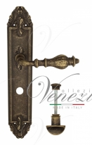 Ручка дверная на планке с фиксатором Venezia Gifestion WC-2 PL90 античная бронза