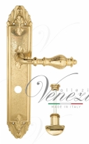 Ручка дверная на планке с фиксатором Venezia Gifestion WC-2 PL90 полированная латунь