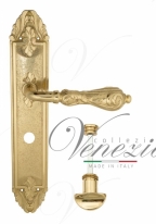 Ручка дверная на планке с фиксатором Venezia Monte Cristo WC-2 PL90 полированная латунь