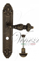 Ручка дверная на планке с фиксатором Venezia Lucrecia WC-2 PL90 античная бронза