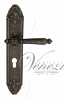 Ручка дверная на планке под цилиндр Venezia Pellestrina CYL PL90 античное серебро