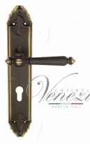 Ручка дверная на планке под цилиндр Venezia Pellestrina CYL PL90 темная бронза