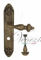 Ручка дверная на планке с фиксатором Venezia Lucrecia WC-4 PL90 матовая бронза
