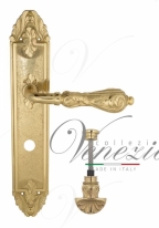 Ручка дверная на планке с фиксатором Venezia Monte Cristo WC-4 PL90 полированная латунь