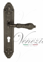 Ручка дверная на планке под цилиндр Venezia Monte Cristo CYL PL90 античное серебро