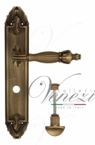 Ручка дверная на планке с фиксатором Venezia Olimpo WC-2 PL90 матовая бронза
