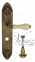 Ручка дверная на планке с фиксатором Venezia Colosseo белая керамика паутинка WC-4 PL90 матовая бронза