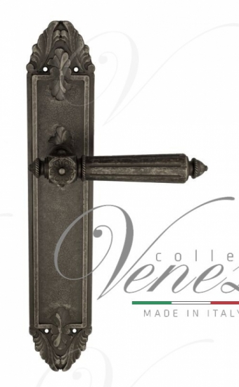 Ручка дверная на планке проходная Venezia Castello PL90 античное серебро