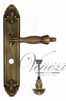 Ручка дверная на планке с фиксатором Venezia Olimpo WC-4 PL90 матовая бронза