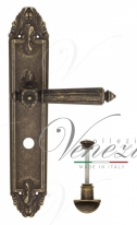 Ручка дверная на планке с фиксатором Venezia Castello WC-2 PL90 античная бронза