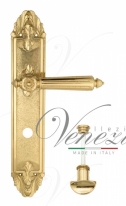 Ручка дверная на планке с фиксатором Venezia Castello WC-2 PL90 полированная латунь