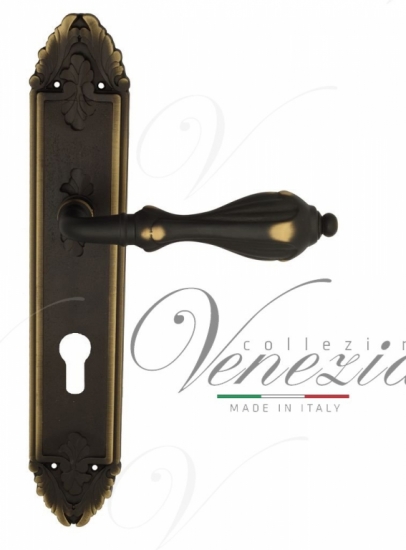Ручка дверная на планке под цилиндр Venezia Anafesto CYL PL90 темная бронза