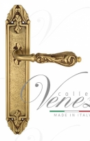 Ручка дверная на планке проходная Venezia Monte Cristo PL90 французское золото + коричневый