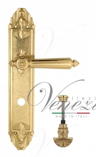 Ручка дверная на планке с фиксатором Venezia Castello WC-4 PL90 полированная латунь
