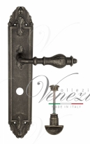 Ручка дверная на планке с фиксатором Venezia Gifestion WC-2 PL90 античное серебро