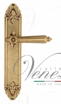 Ручка дверная на планке проходная Venezia Castello PL90 французское золото + коричневый