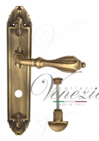 Ручка дверная на планке с фиксатором Venezia Anafesto WC-2 PL90 матовая бронза