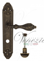 Ручка дверная на планке с фиксатором Venezia Anafesto WC-2 PL90 античная бронза