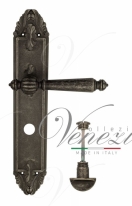 Ручка дверная на планке с фиксатором Venezia Pellestrina WC-2 PL90 античное серебро