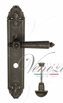 Ручка дверная на планке с фиксатором Venezia Castello WC-4 PL90 античное серебро