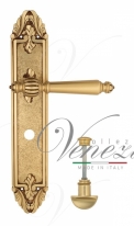 Ручка дверная на планке с фиксатором Venezia Pellestrina WC-2 PL90 французское золото + коричневый