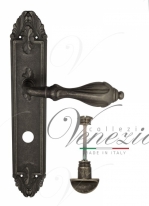 Ручка дверная на планке с фиксатором Venezia Anafesto WC-2 PL90 античное серебро