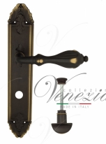 Ручка дверная на планке с фиксатором Venezia Anafesto WC-2 PL90 темная бронза