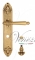 Ручка дверная на планке с фиксатором Venezia Pellestrina WC-4 PL90 французское золото + коричневый