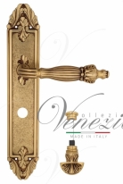 Ручка дверная на планке с фиксатором Venezia Olimpo WC-4 PL90 французское золото + коричневый