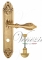 Ручка дверная на планке с фиксатором Venezia Anafesto WC-2 PL90 французское золото + коричневый