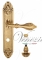Ручка дверная на планке с фиксатором Venezia Anafesto WC-4 PL90 французское золото + коричневый