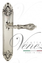 Ручка дверная на планке под цилиндр Venezia Monte Cristo PL90 натуральное серебро + черный