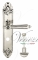 Ручка дверная на планке с фиксатором Venezia Castello WC-2 PL90 натуральное серебро + черный