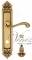 Ручка дверная на планке с фиксатором Venezia Vivaldi WC-4 PL96 французское золото + коричневый