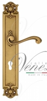 Ручка дверная на планке под цилиндр Venezia Vivaldi CYL PL97 французское золото + коричневый