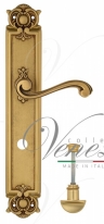 Ручка дверная на планке с фиксатором Venezia Vivaldi WC-2 PL97 французское золото + коричневый