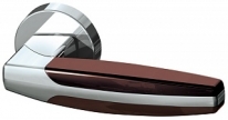 Ручка дверная на круглой розетке Armadillo Arc Urb2 Cp/Cp/Brown-16 Хром/Хром/Коричневый