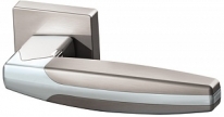 Ручка дверная на квадратной розетке Armadillo Arc Usq2 Sn/Cp/Sn-12 Матовый никель/Хром/Матовый никель