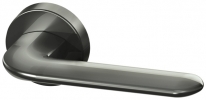 Ручка дверная на круглой розетке Armadillo Excalibur Urb4 Bpvd-77 Вороненный никель