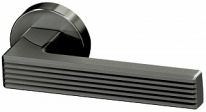 Ручка дверная на круглой розетке Armadillo Line Urb6 Bpvd-77 Вороненный никель