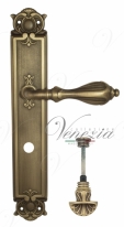 Ручка дверная на планке с фиксатором Venezia Anafesto WC-4 PL97 матовая бронза