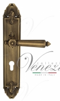 Ручка дверная на планке под цилиндр Venezia Castello CYL PL90 матовая бронза